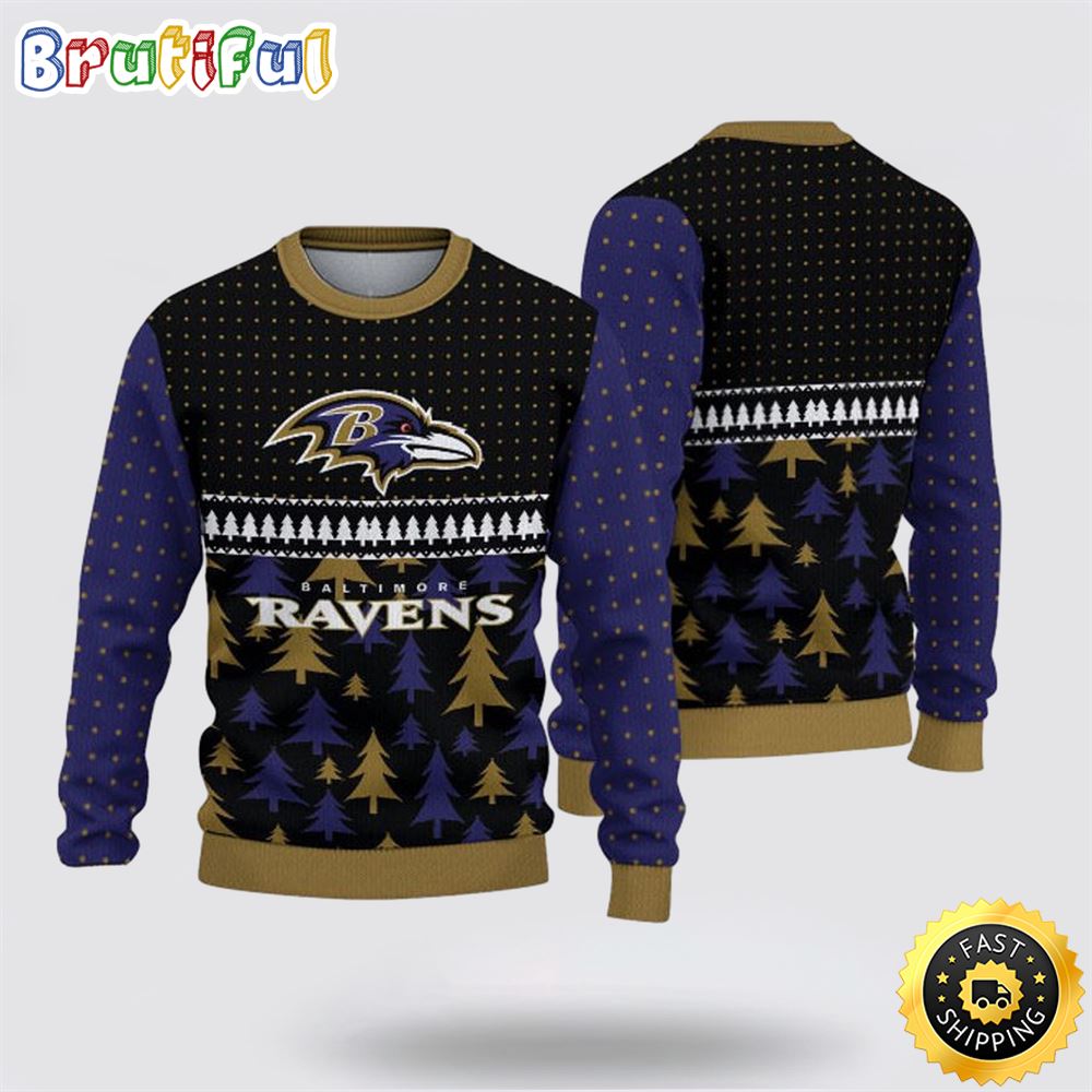 NFL Baltimore Ravens Ugly Sweater Christmas Show Team Spirit 1 v1ufjz