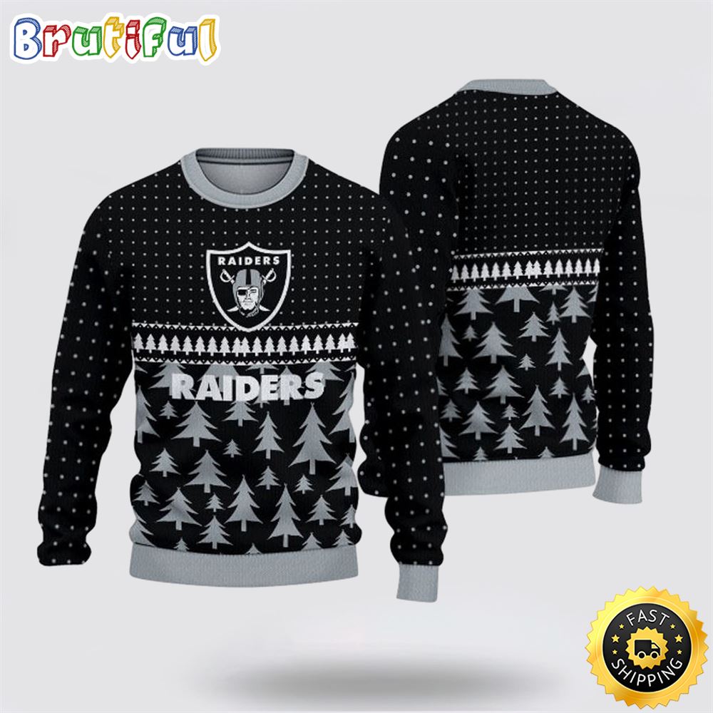 NFL Las Vegas Raiders Ugly Sweater Christmas Show Team Spirit 1 rrbxvu
