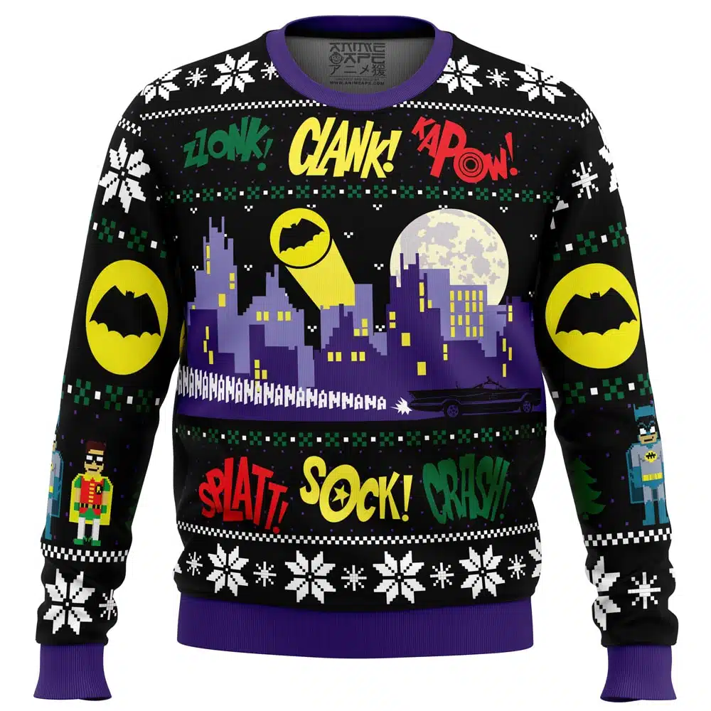 Nananana Christmas Batman DC PC Ugly Christmas Sweater front mockup