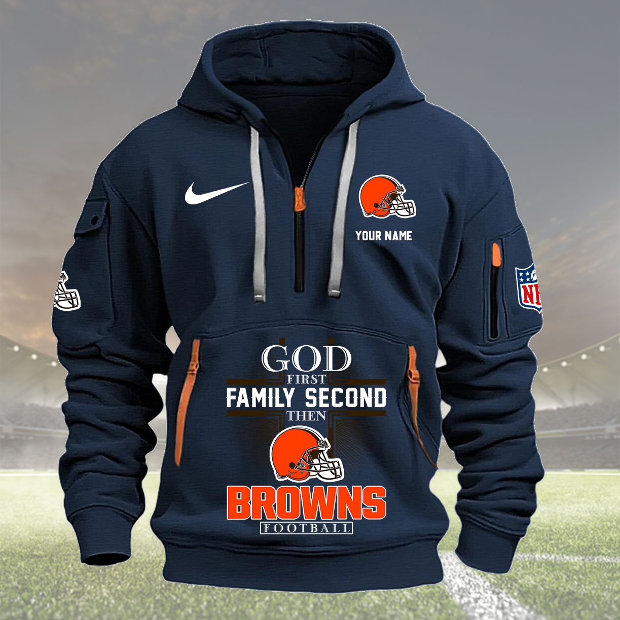 Navy Hoodie 08 Cleveland Browns 1