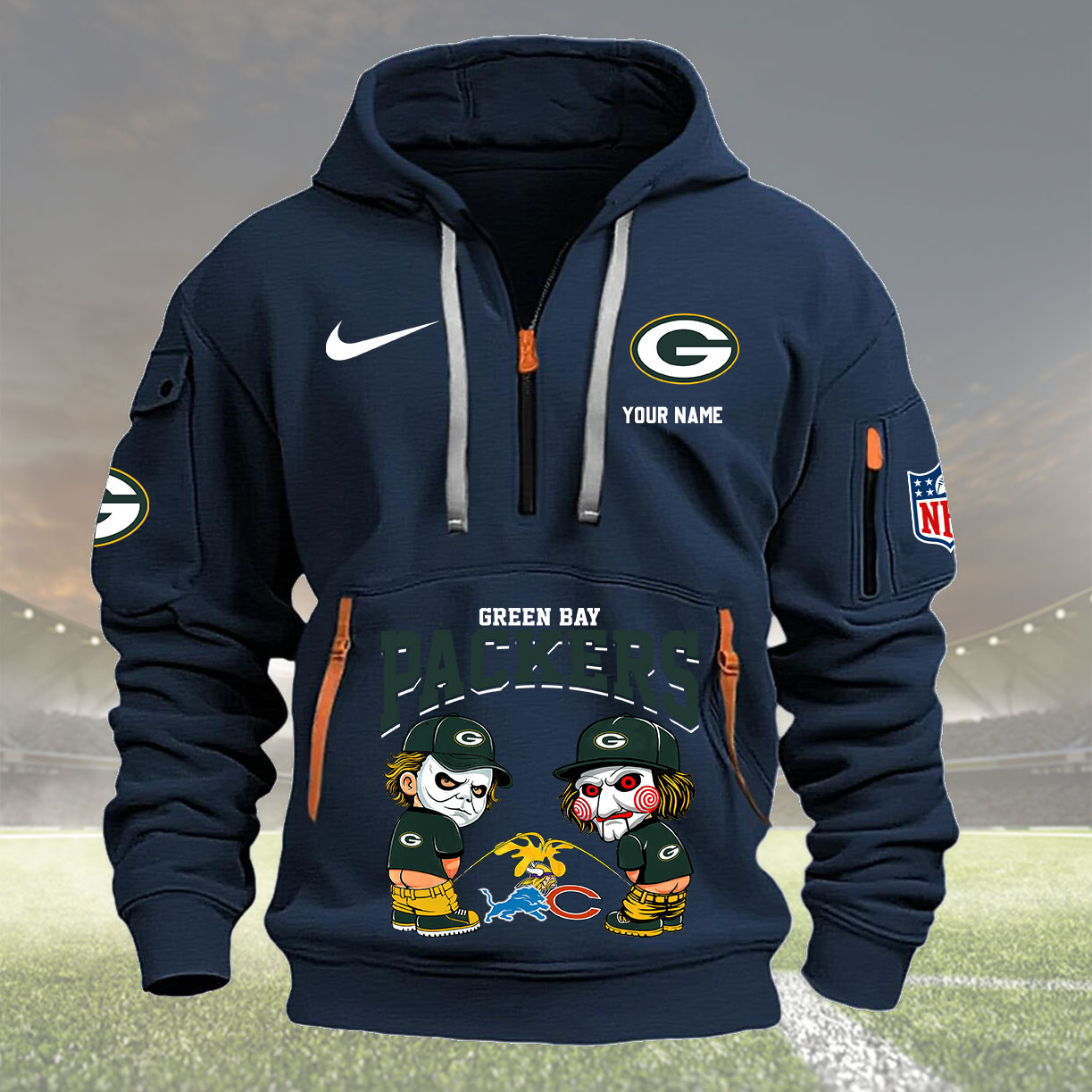 Navy Hoodie 12 Green Bay Packers