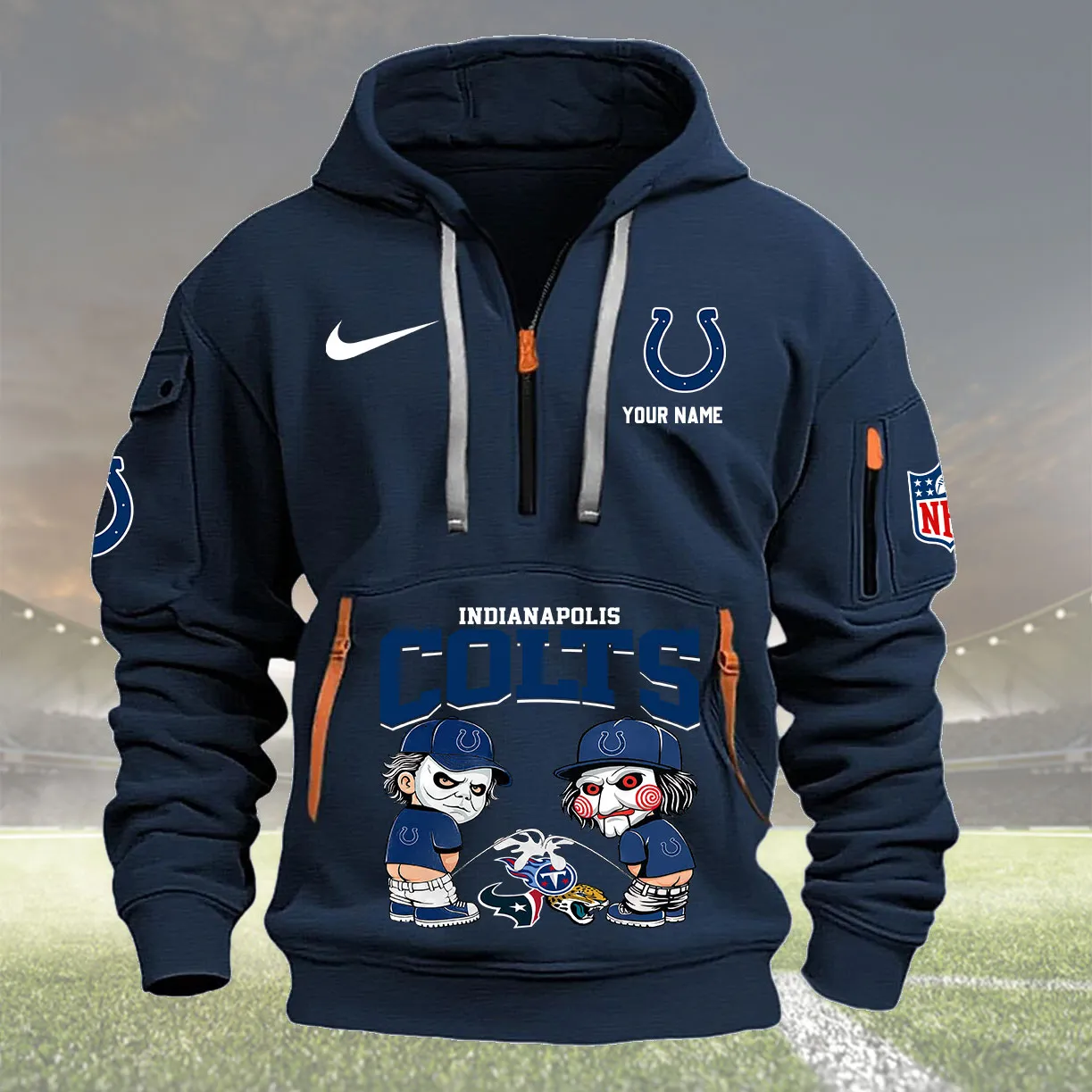 Navy Hoodie 14 Indianapolis Colts