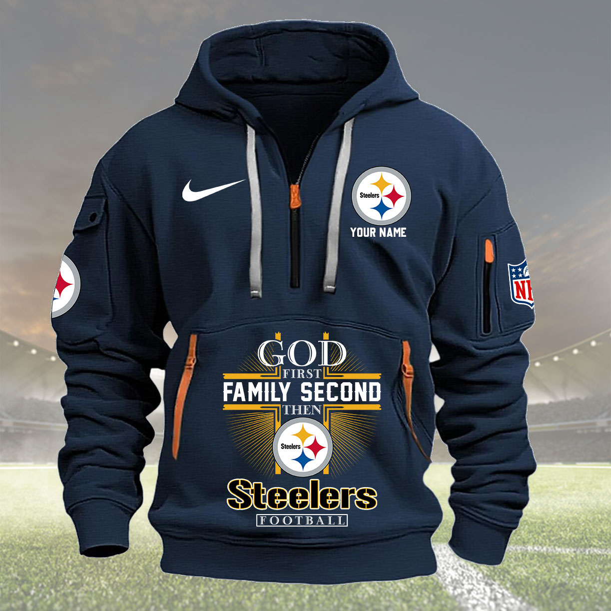 Navy Hoodie 25 Pittsburgh Steelers 1