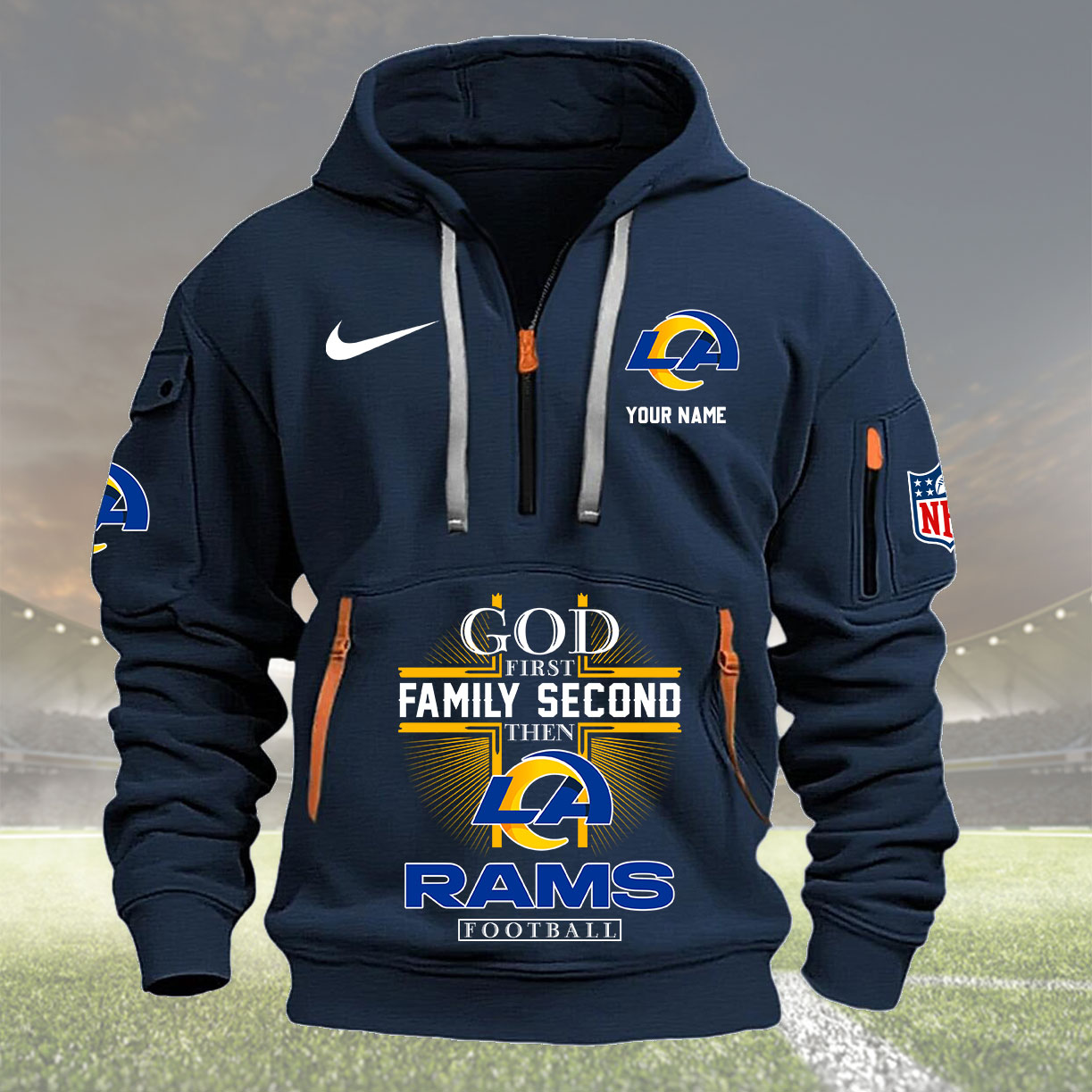 Navy Hoodie 26 Los Angeles Rams