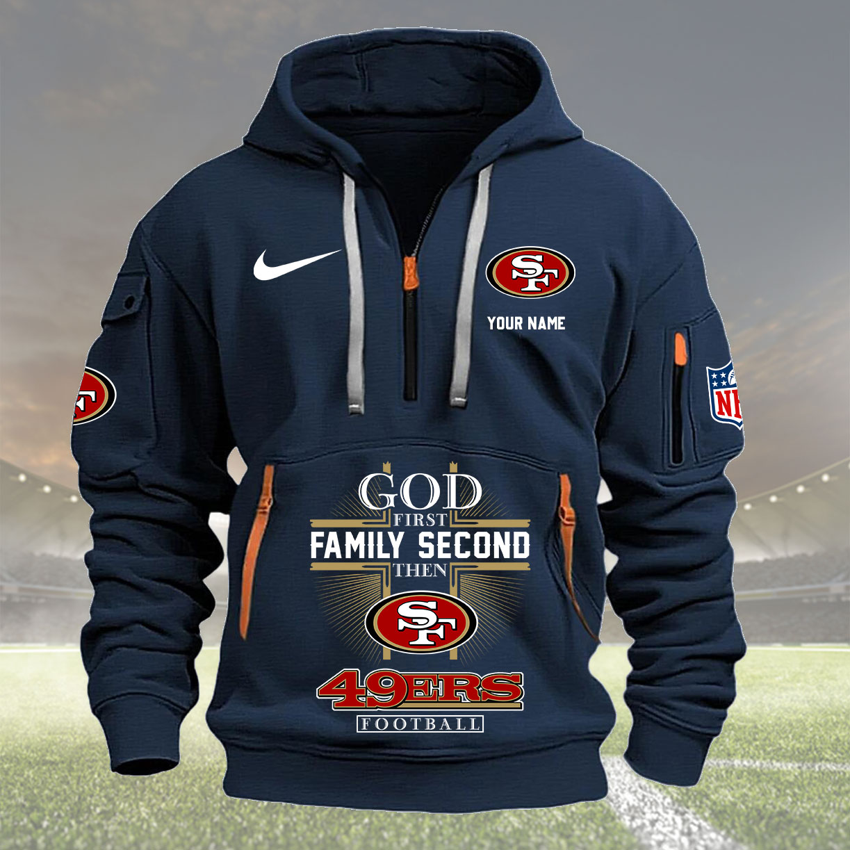 Navy Hoodie 28 San Francisco 49ers