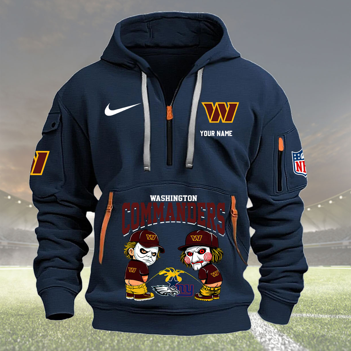 Navy Hoodie 33 Washington Commanders