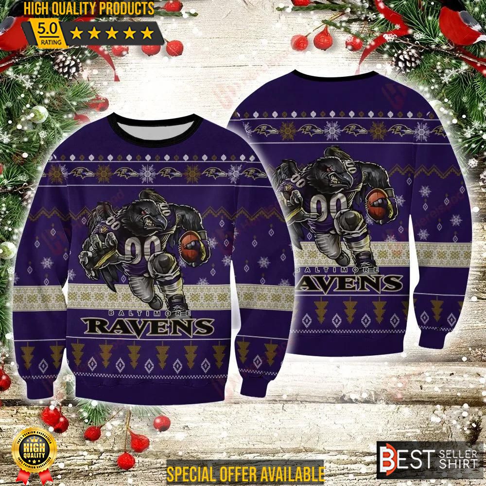 Nfl Baltimore Ravens Players Football Christmas Ugly Sweater 1