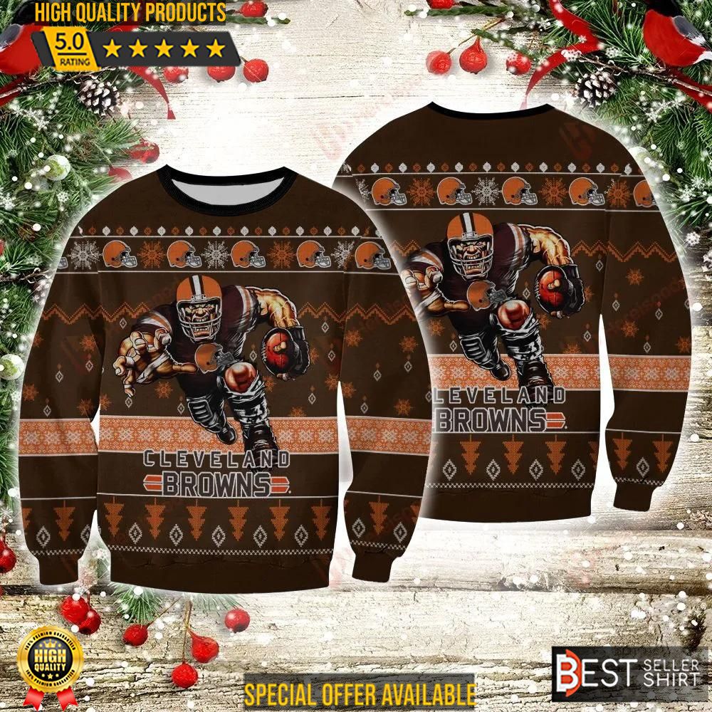 Nfl Cleveland Browns Players Football Christmas Ugly Sweater 1