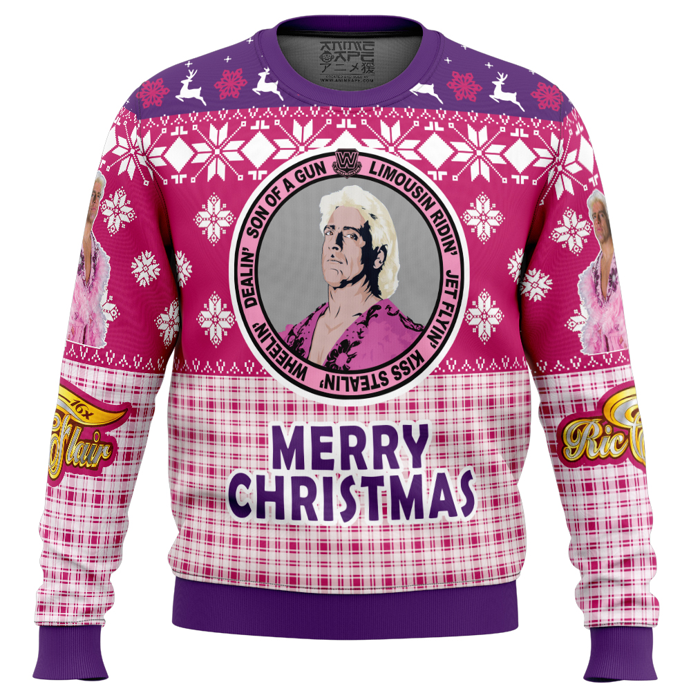 Ric Flair WWE Ugly Christmas Sweater FRONT mockup