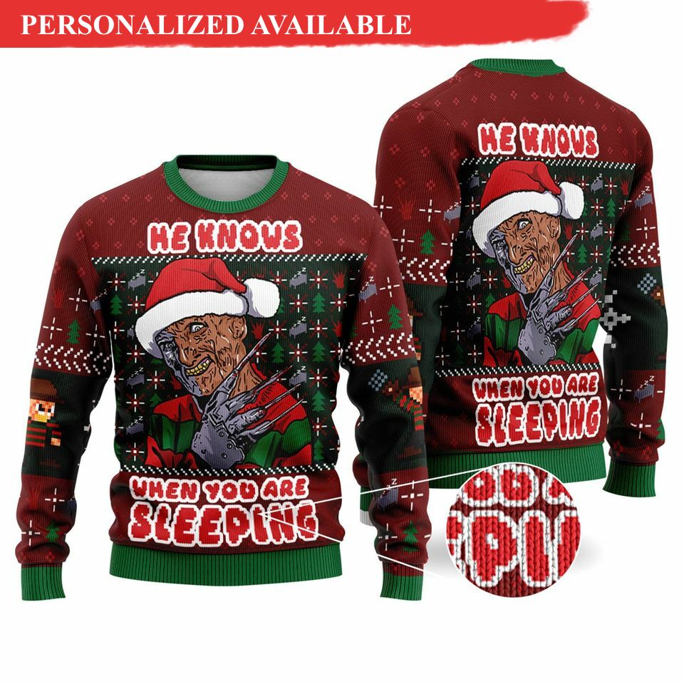 a nightmare on elm street ugly christmas freddy krueger ugly sweater 5029