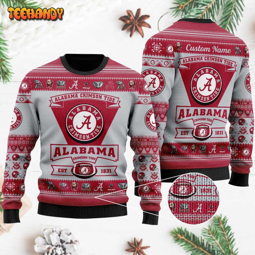 alabama crimson tide football team logo personalized ugly sweater ewfn2