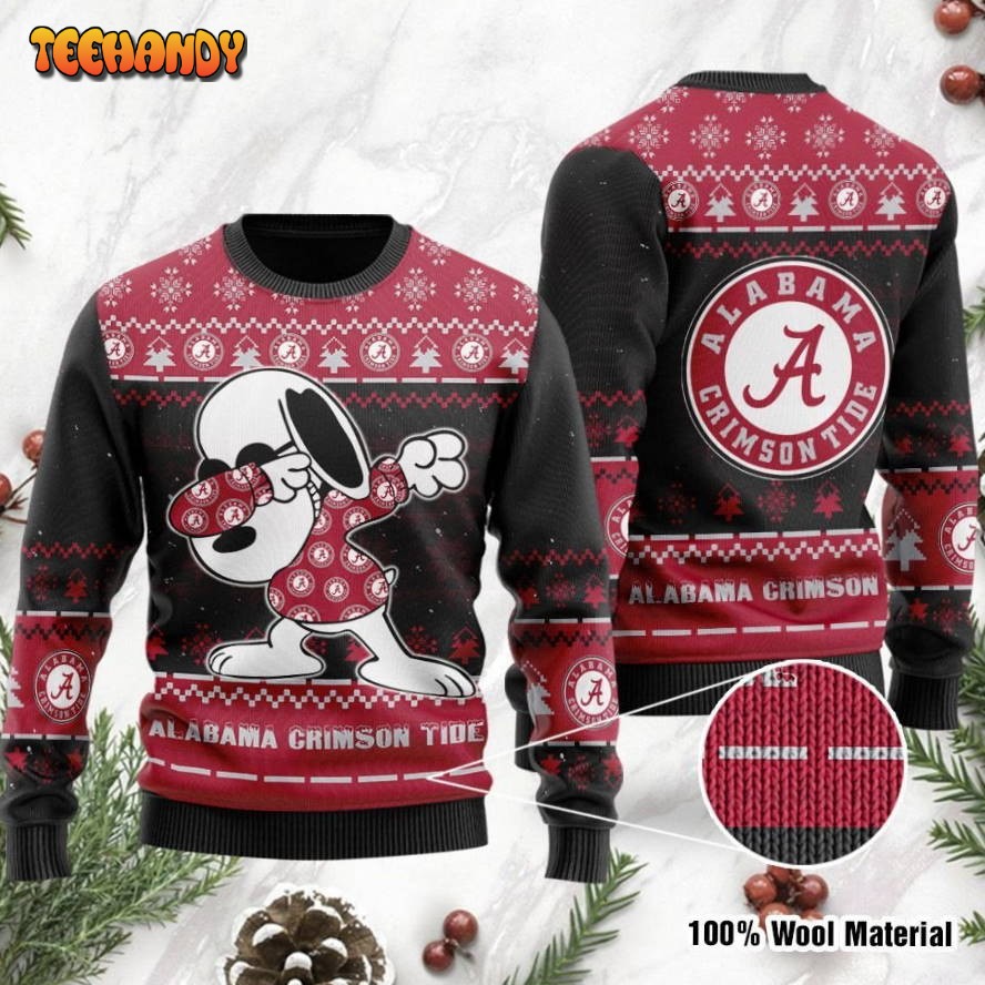 alabama crimson tide snoopy dabbing holiday party ugly christmas sweater ogm6e