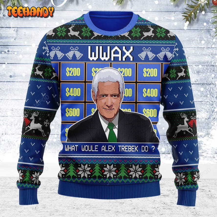 alex trebek ugly christmas sweater all over print sweatshirt ugly sweater grzp3