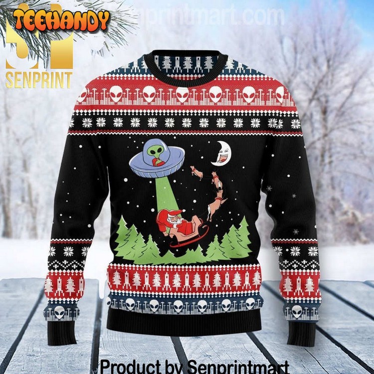 alien christmas 3d all over print holiday knit sweater jlcfj