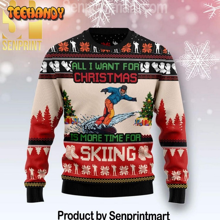 all i want for christmas is skiing gift ideas pattern ugly knit sweater o6wur