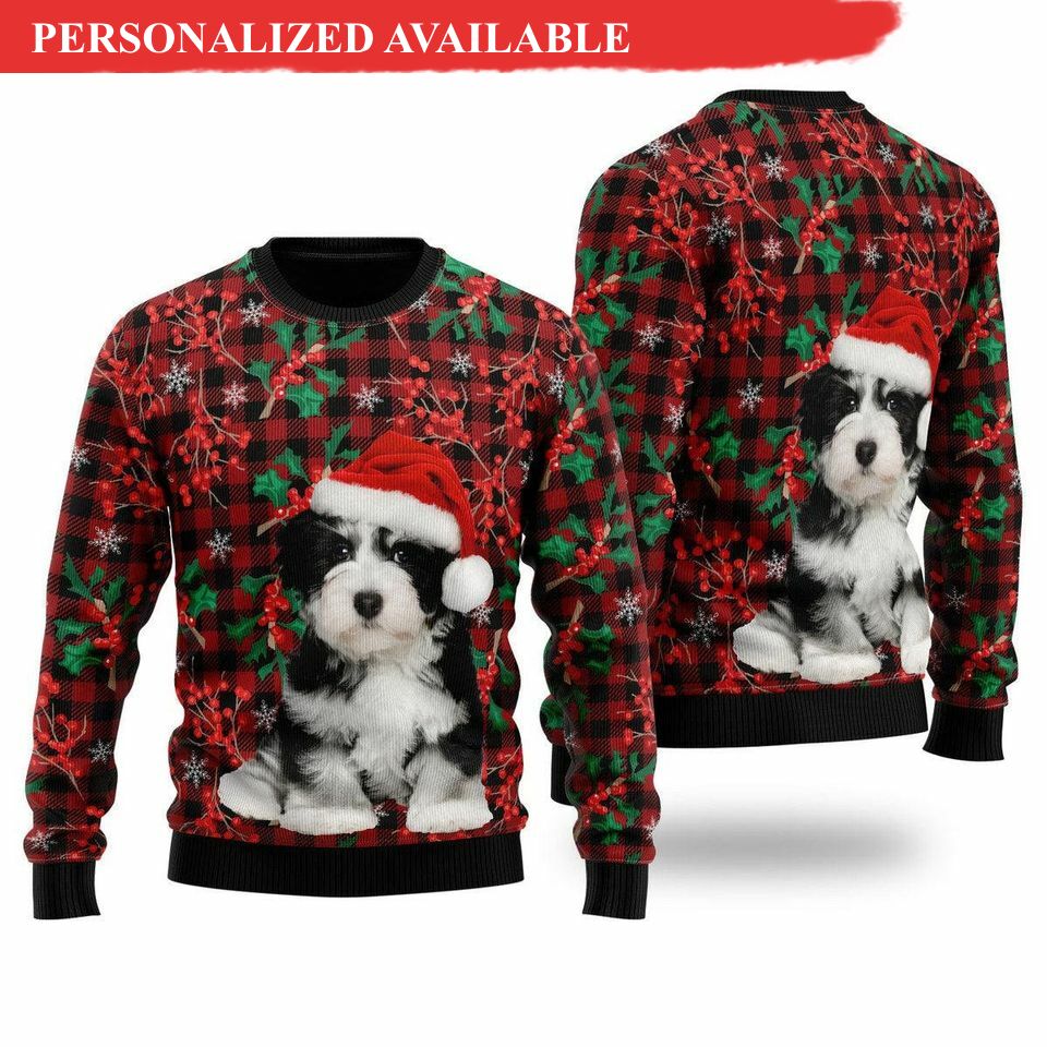 all i want for christmas is a bichon havanese dog pattern christmas 3d sweaters 8511