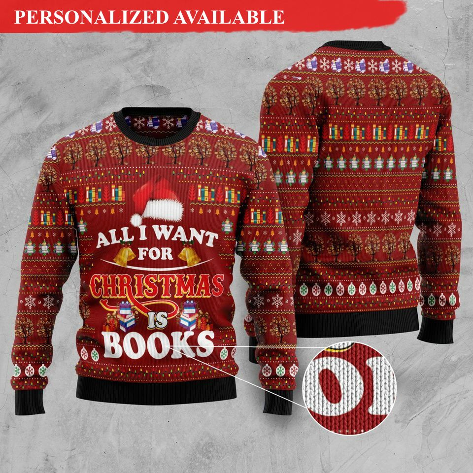 all i want for christmas is book dog christmas ugly sweater 8117