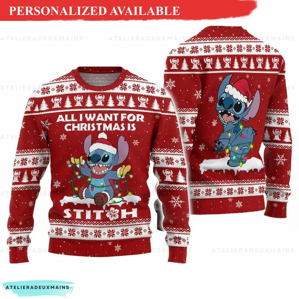 all i want for christmas is stitch sweatshirt disney stitch christmas sweatshirt 4079