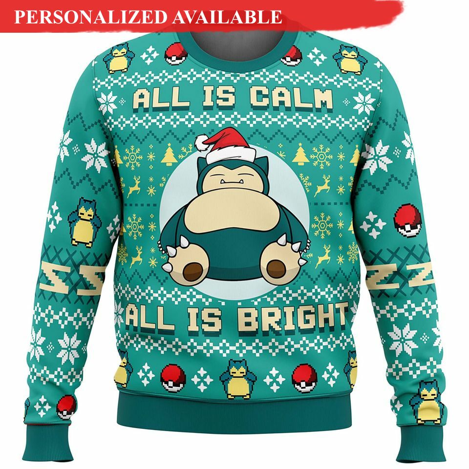 all is calm all bright ugly christmas sweater cute bear santa hat xmas sweatshirt christmas gift for men women kid pocket animal shirt 1418