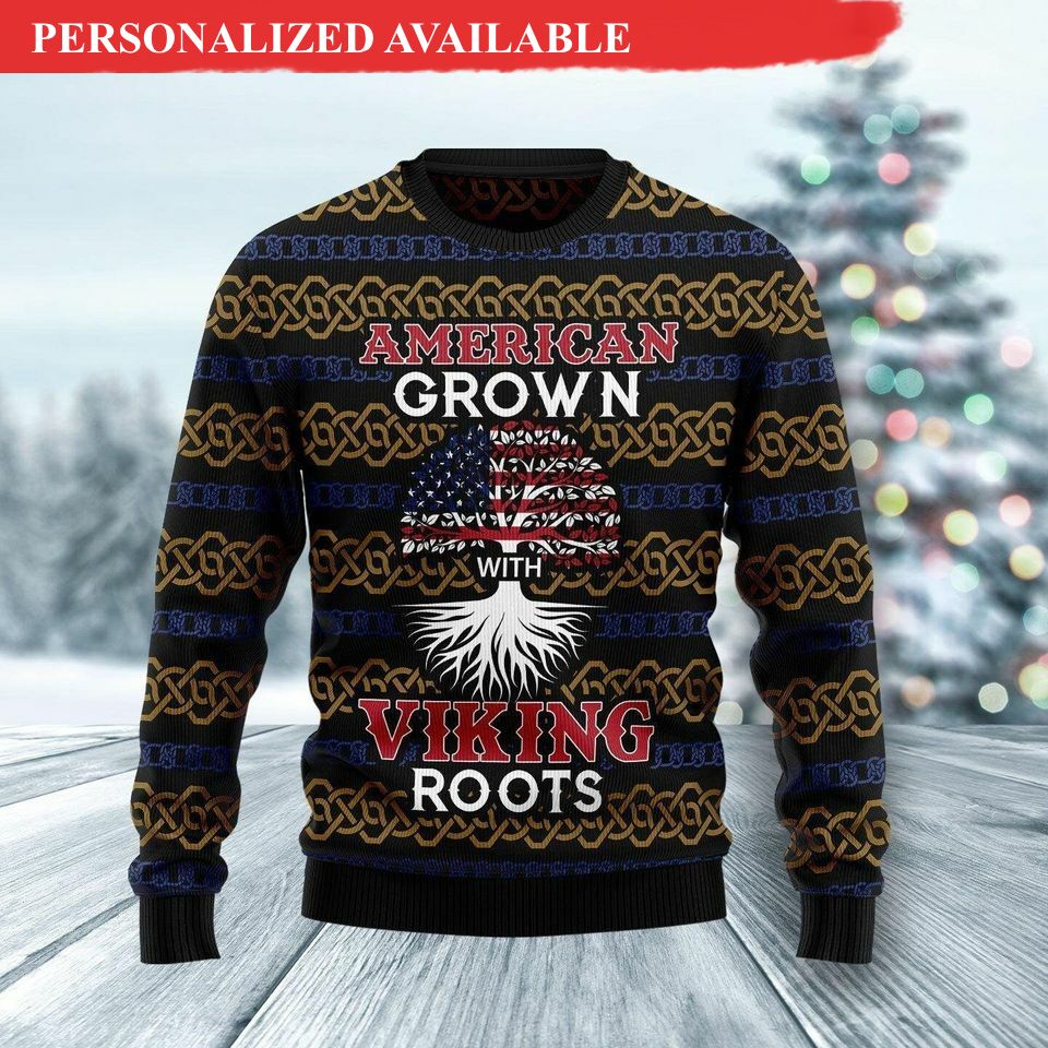 american grown with viking roots ugly christmas sweater ugly christmas 3d sweaters 4702