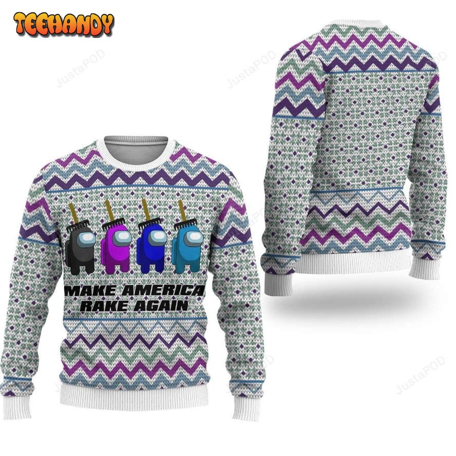 among us make america rake again ugly christmas sweater ugly sweater 9f0ks