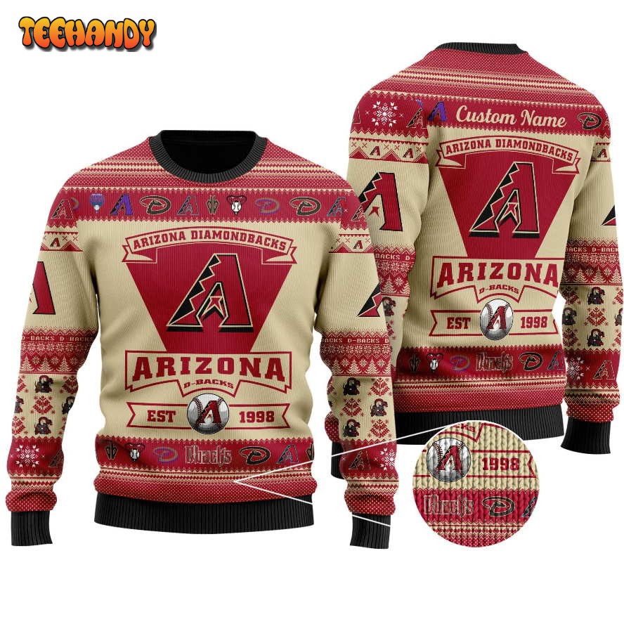 arizona diamondbacks football team logo personalized ugly sweater pz7hq