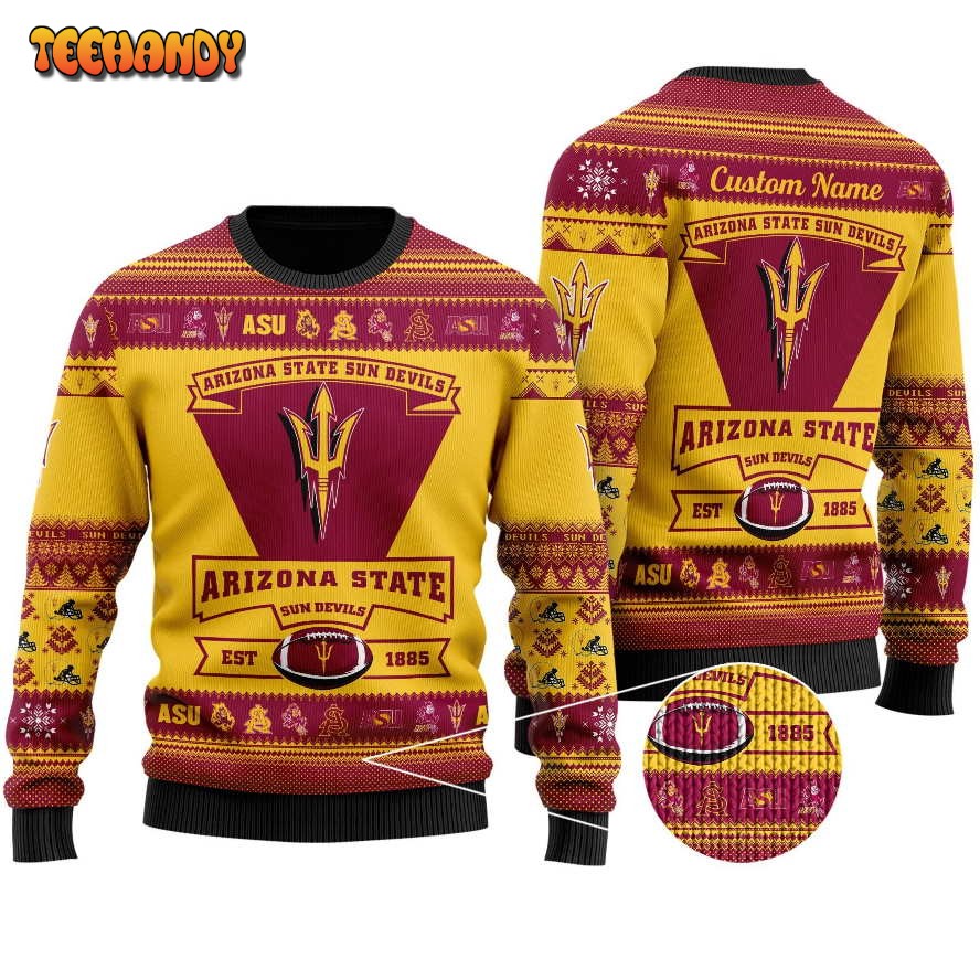 arizona state sun devils football team logo personalized ugly sweater 7kbl9