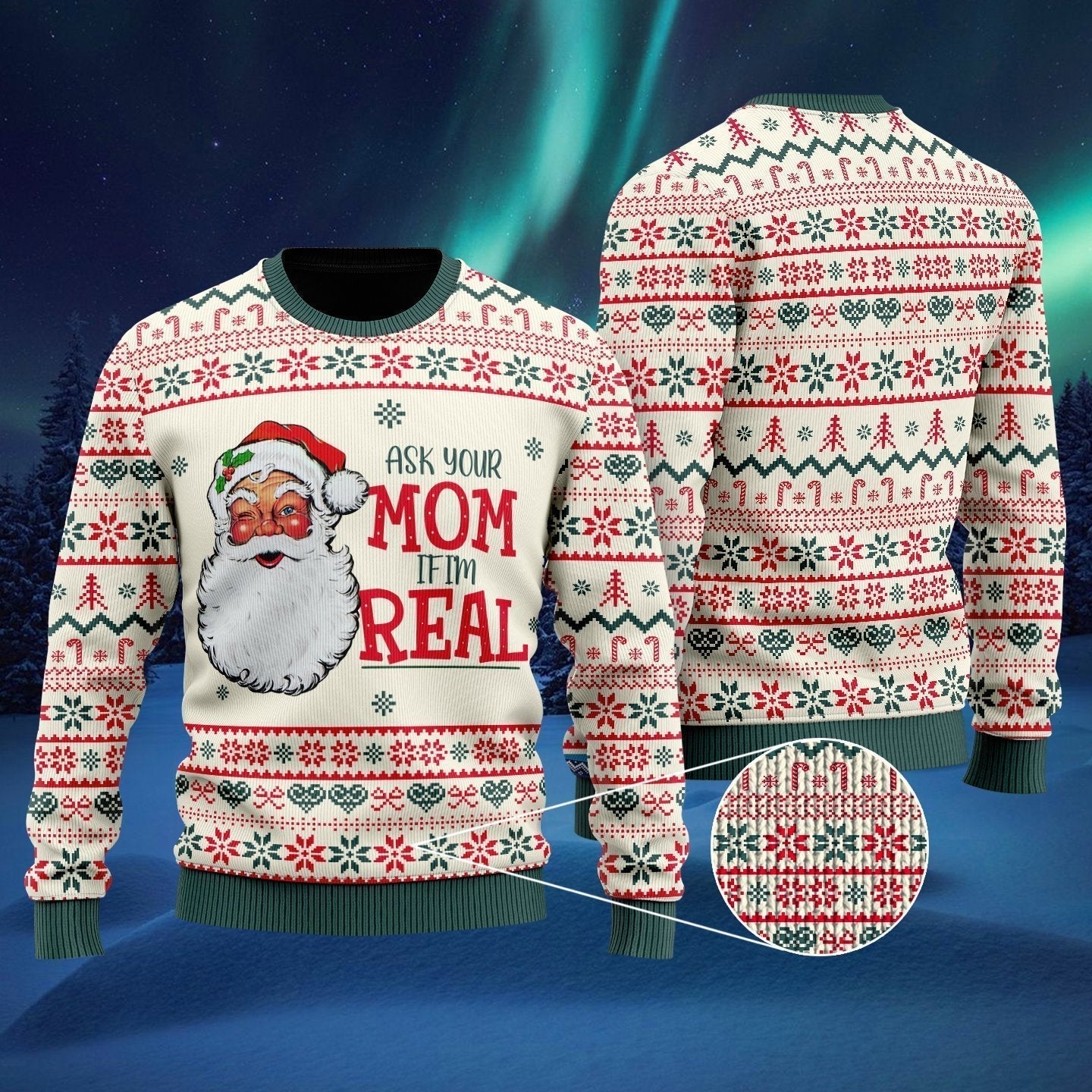 ask your mom if i27m real santa claus ugly christmas sweater2Cugly sweater party2Cugly sweater ideas ugly christmas sweater owlohh 7476