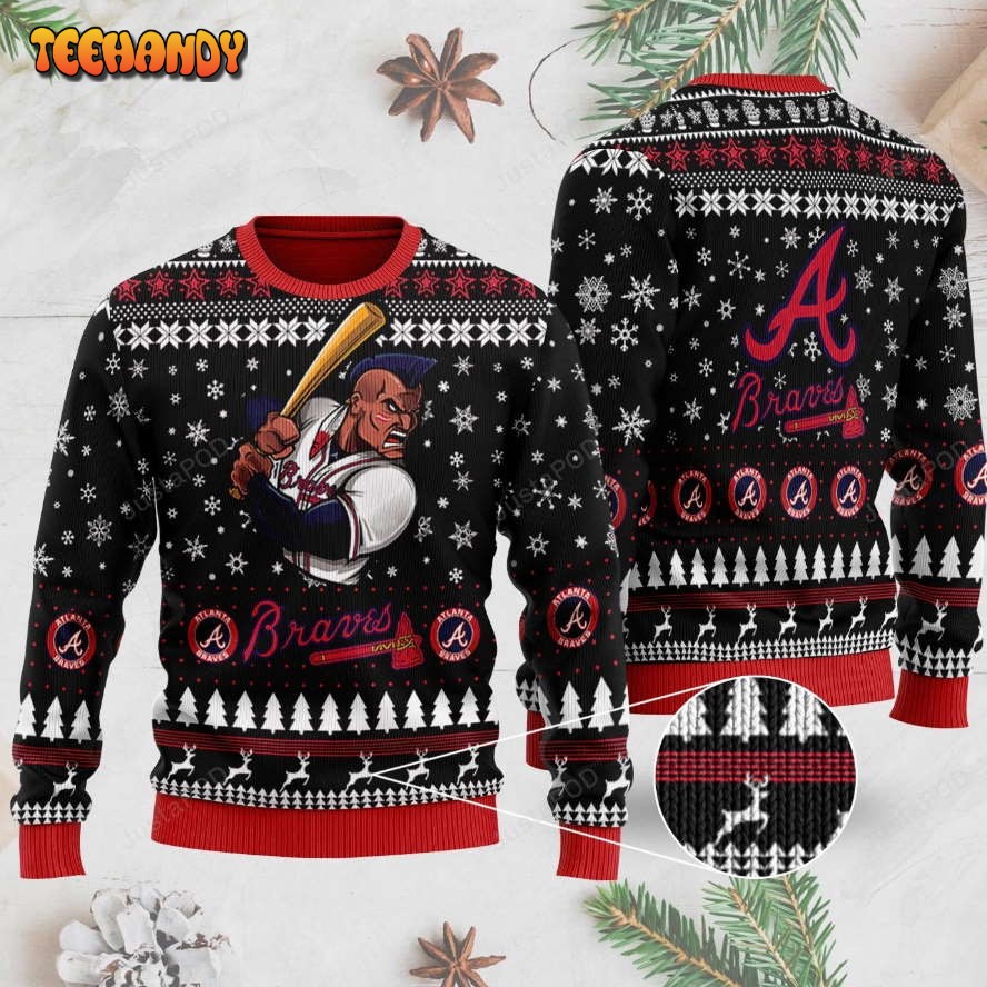 atlanta braves ugly christmas sweater all over print sweatshirt ugly sweater 1a1xs