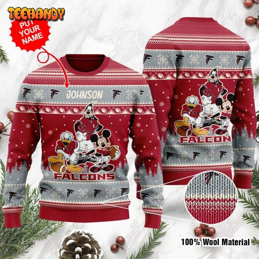 atlanta falcons disney donald duck mickey mouse goofy ugly sweater 93ilk