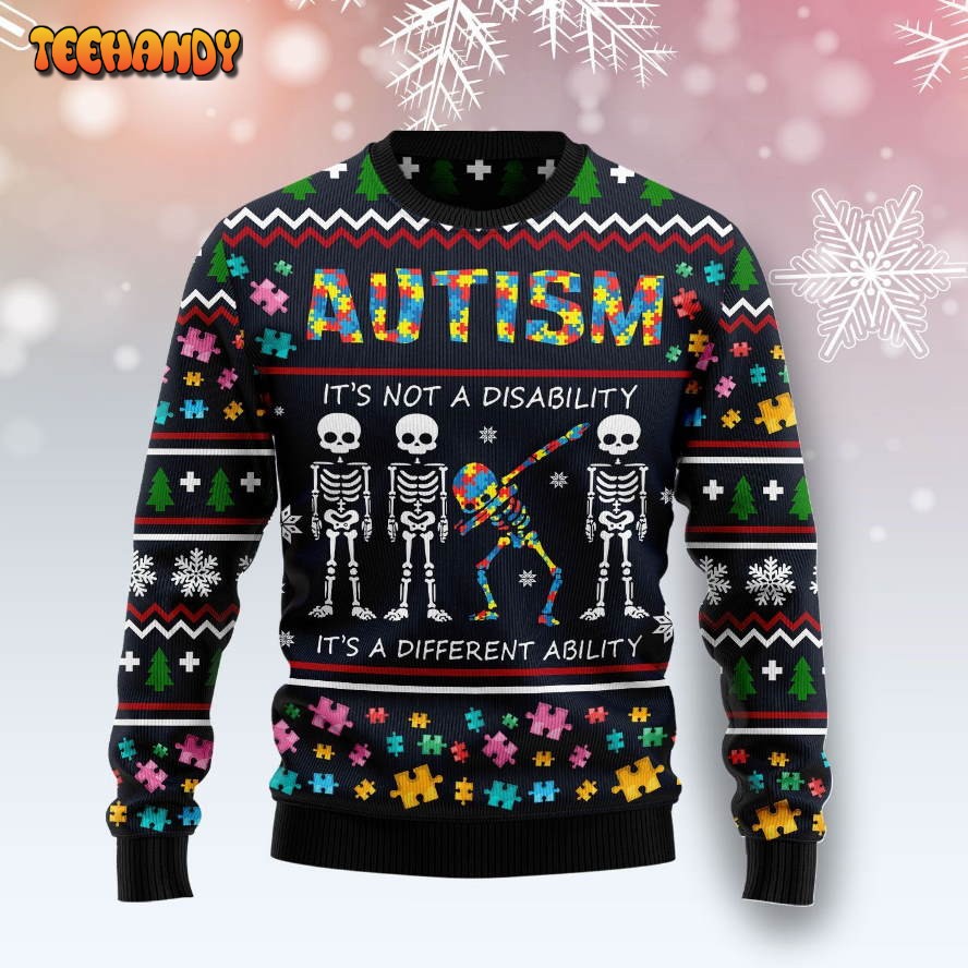 autism different ugly christmas sweater all over print sweatshirt egoh2