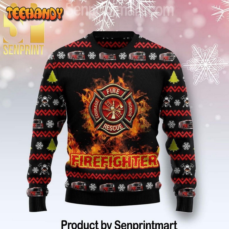 awesome firefighter holiday gifts wool knitting sweater u58fp