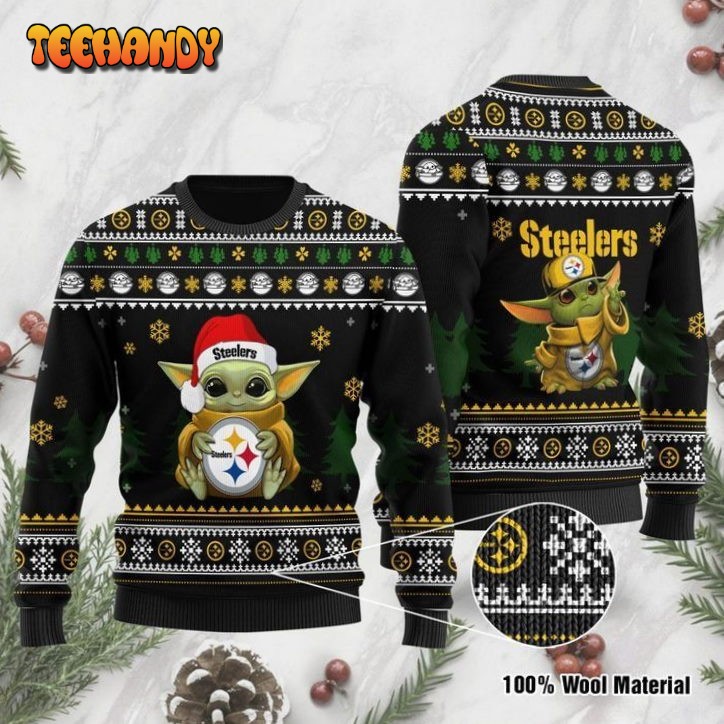 baby yoda pittsburgh steelers for fans ugly christmas sweater ugly sweater zqdhj