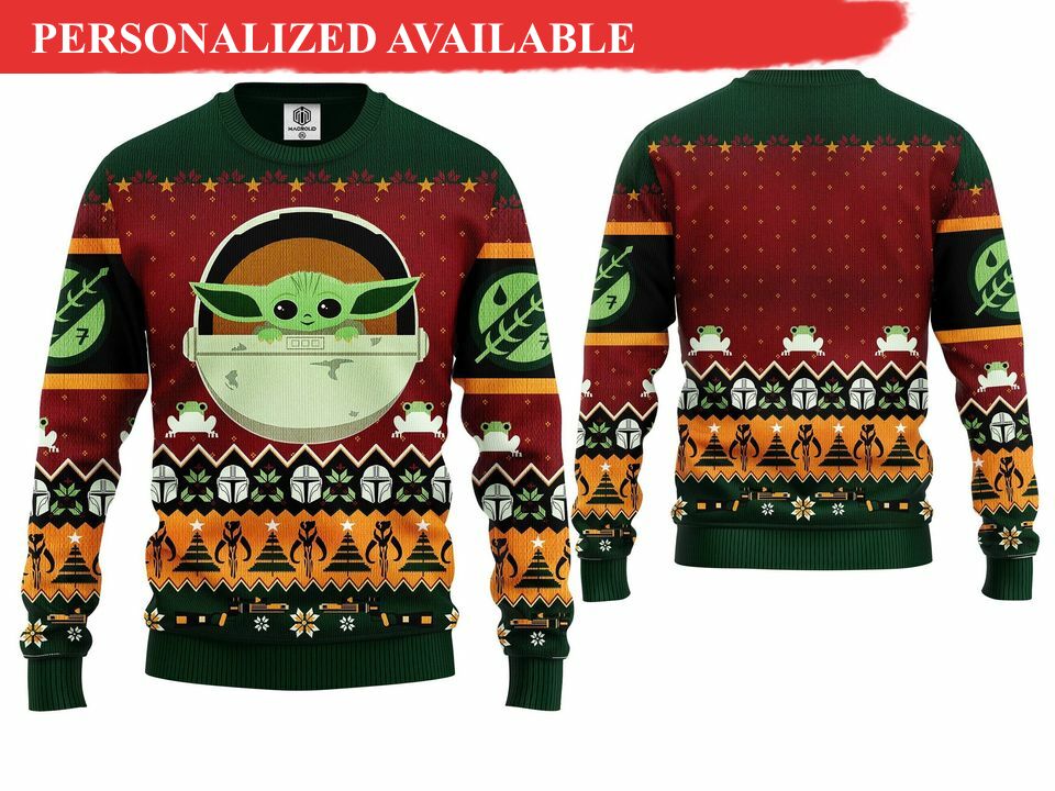 baby yoda ugly christmas sweater yoda sweater autumn winter yoda knitted sweater 5769