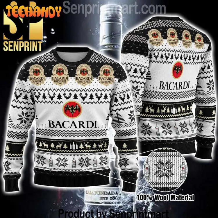 bacardi wine chirtmas gifts full printing knitted ugly sweater py6pm
