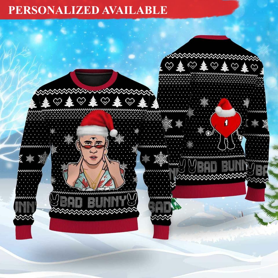 bad bunny christmas ugly sweater un halloween sin ti sweater funny bad bunny sweater 2022 christmas ugly sweater christmas 2022 1046