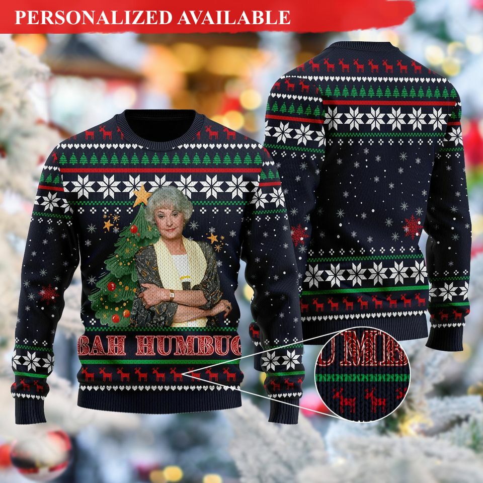 bah humbug quotes 3d shirt us sitcom ugly christmas sweater gift 5879