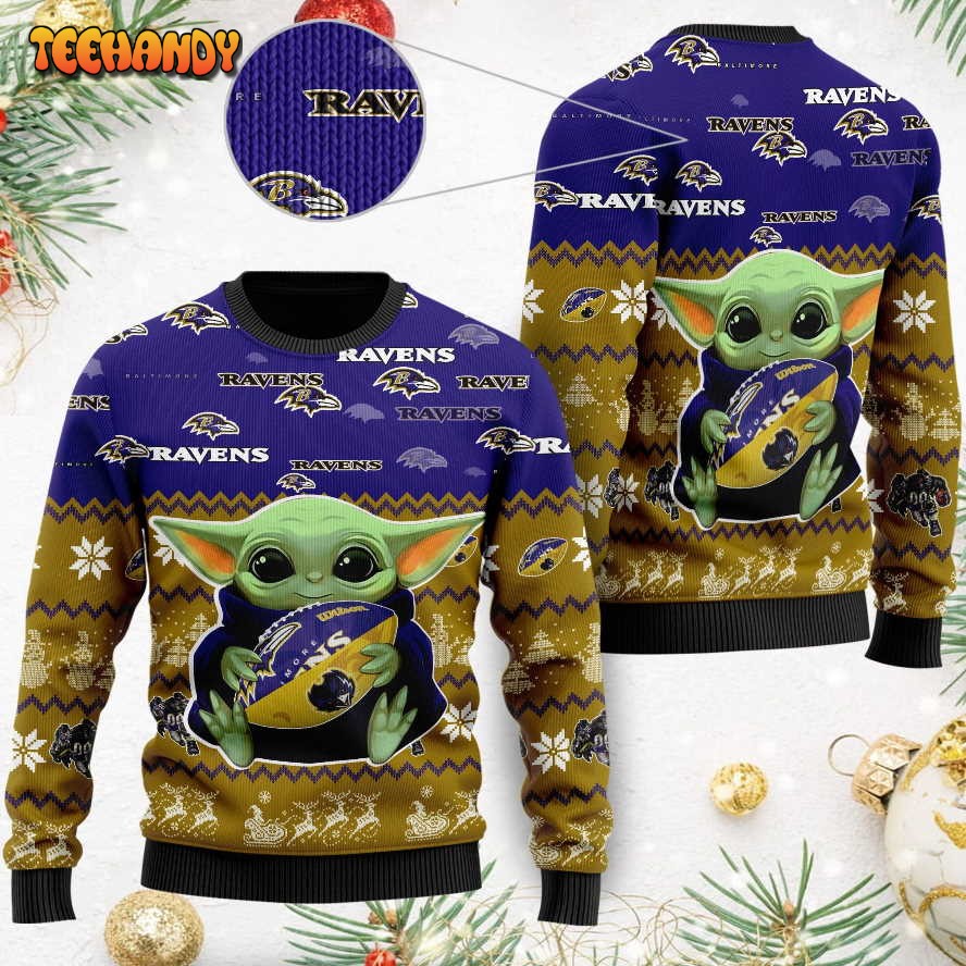 baltimore ravens baby yoda shirt for american football fans ugly sweater 7fkbc