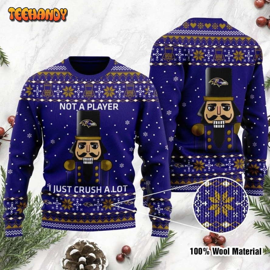 baltimore ravens i am not a player i just crush alot ugly christmas sweater choec