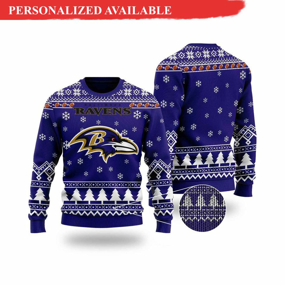 baltimore football ugly christmas sweater baltimore raven ugly christmas 3d sweater 5021