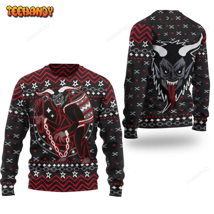 baphomet satanic ugly christmas sweater all over print sweatshirt yla54