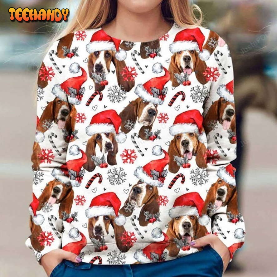 basset hound dog christmas ugly sweater ugly sweater pugrm