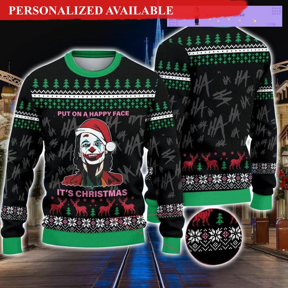 batman joker christmas ugly sweater 5830