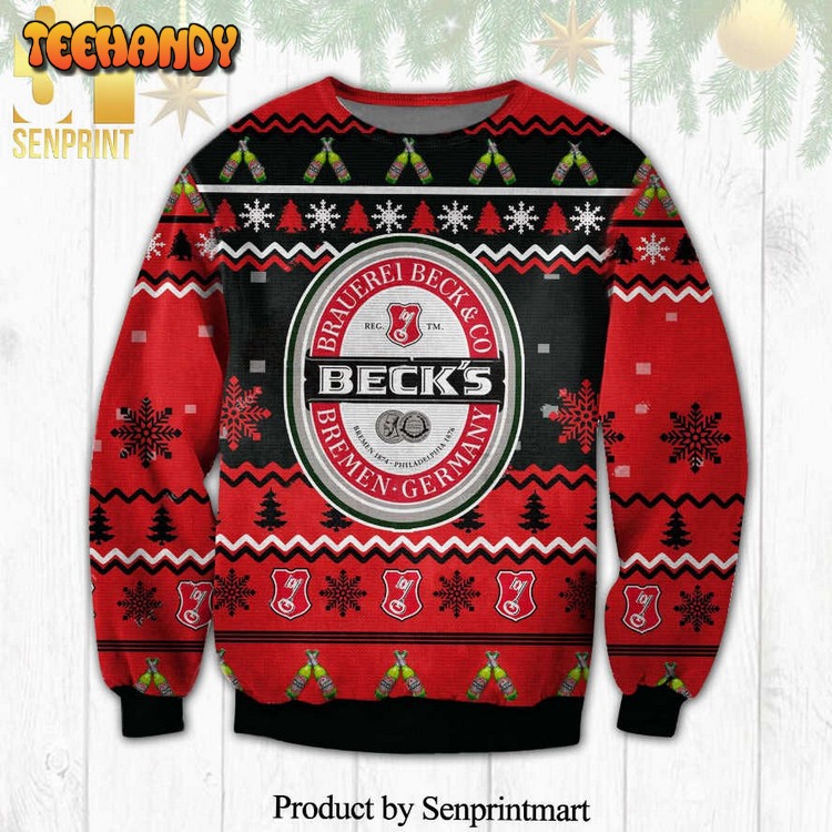 becks beer brauerel beck and co knitted ugly christmas sweater wbcjn