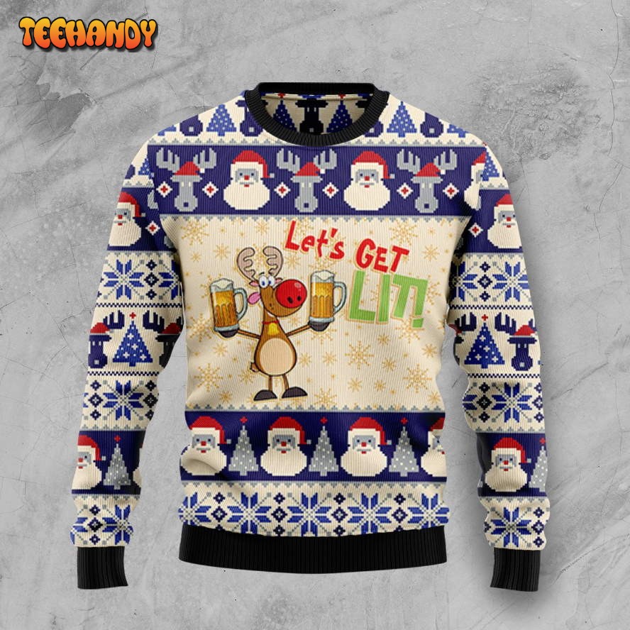 beer ugly christmas sweater all over print sweatshirt ugly sweater zfd9a