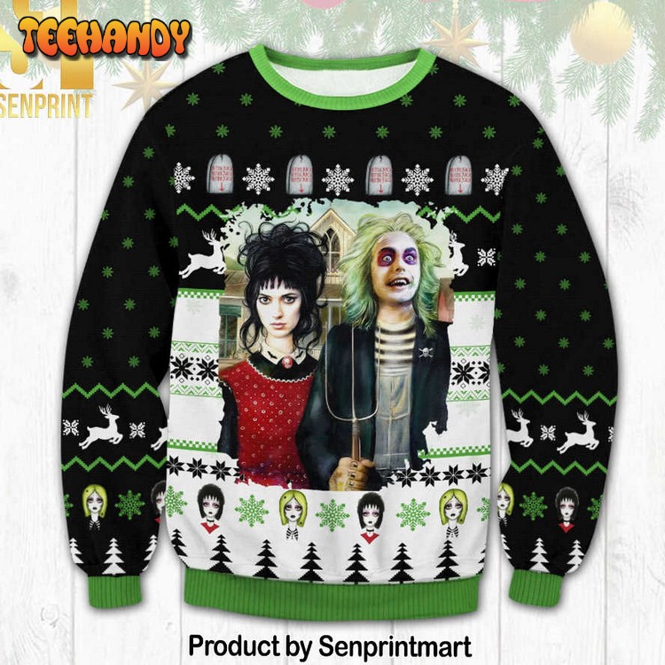 beetlejuice 3d printed ugly christmas sweater 6k5ae