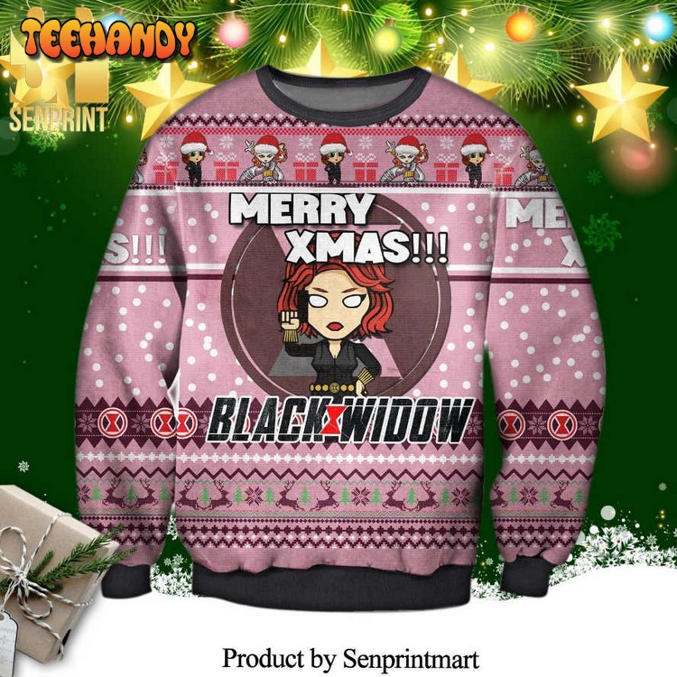 black widow the avengers marvel knitted ugly xmas sweater dzttz