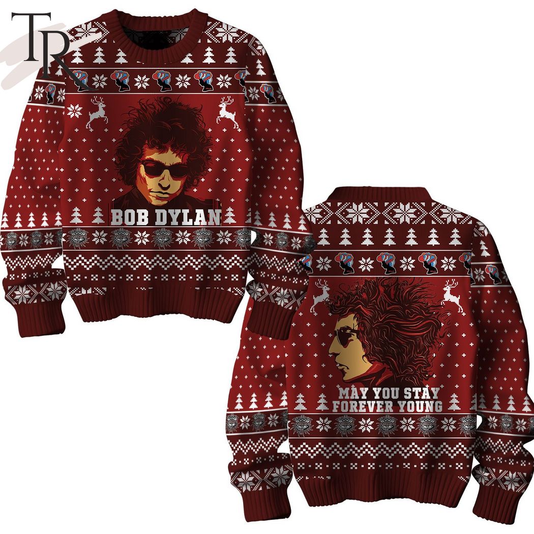 bob dylan may you stay forever young ugly sweater 1 WxJVJ