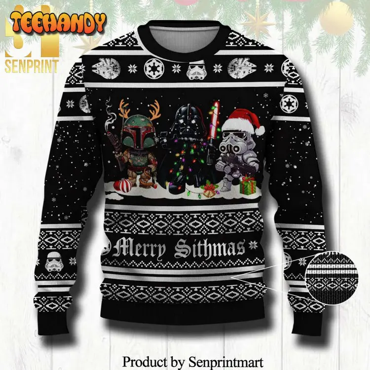 boba fett darth vader storm strooper star wars merry sithmas ugly xmas sweater cigyf