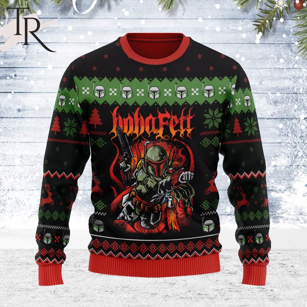 boba fett star wars unisex ugly christmas sweater for men and women 1 6lH35